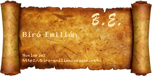 Biró Emilián névjegykártya